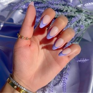 Modern French glamorous violet tips